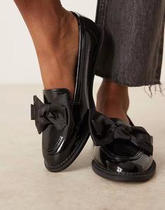 Туфли-лодочки Wide Fit Memphis с бантом, черные Asos Design