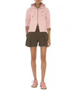 Хлопковая толстовка на молнии с принтом «Рыцарь» Burberry, розовый