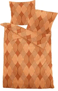 Комплект постельного белья JACK by Dormisette из тонкой фланели, 2 предмета, волнистый узор, оранжевый/коричневый, современный, застежка-молния, размер: 135 x 200 см Jack
