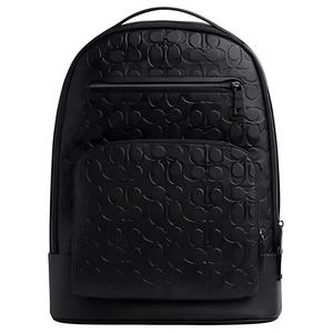 COACH Гладкий кожаный рюкзак большой мужской черный