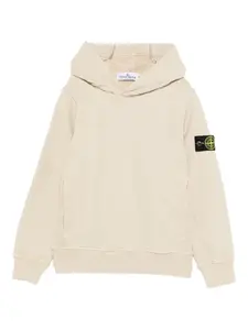Худи с капюшоном и нашивками Stone Island Junior, нейтральный