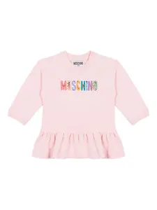 Платье с оборками Moschino Kids, розовый