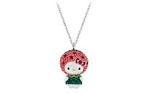 Swarovski Ожерелье Hello Kitty для женщин с белым золотым покрытием