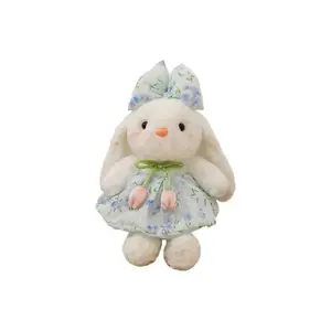 Флисовые куклы в виде кроликов в цветочной юбке из марли, высота 30см/40см/55см/70см DAKUTU