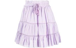 Юбка Isabel Marant Étoile с высокой талией, кулиской и ярусами ISABEL MARANT ETOILE, светло-фиолетовый