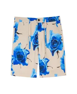 Льняные шорты с принтом в виде роз монарха Paul Smith, белый