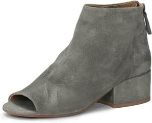 Женские ботильоны FOWT с открытым носком, на невысоком грубом каблуке, с задней молнией, повседневные удобные модные уличные туфли, размеры 4-16 US, Grey