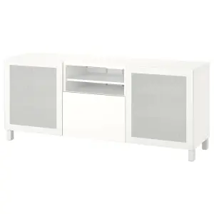 Тумба под ТВ, белый, 180x42x74 см, LAPPVIKEN/MÖRTVIKEN, с плавным закрыванием BESTÅ IKEA