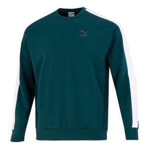 Свитер suit crew neck logo sweatshirt 'green' Puma, зеленый
