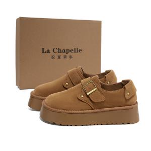 Низкие повседневные туфли, увеличивающие рост, устойчивые к истиранию, для женщин La Chapelle, Caramel