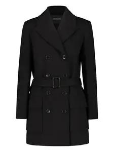 Двубортное пальто с поясом Drhope, черный