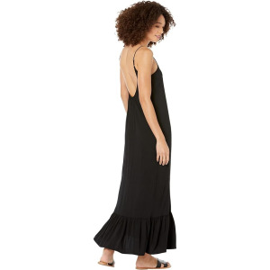 Платье Chaser Heirloom Woven Tiered Low Back Maxi Sundress, реальный черный