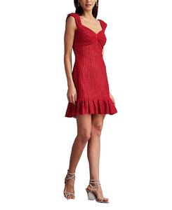 Брели Кружевное Мини-платье Tadashi Shoji, красный