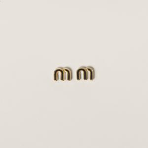 Серьги из металла с эмалью MIU MIU, черное