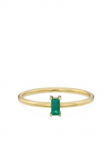 Кольцо из желтого золота с изумрудом Rosekey, золотистый