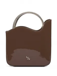 Маленькая сумка-тоут с волнистым узором, украшенная кристаллами Ivy Le Silla, коричневый