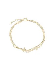 Браслет с двойным крестом DSQUARED2, металлик