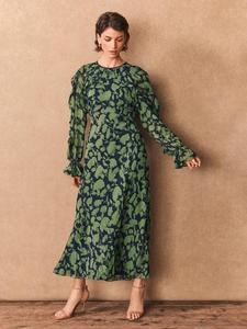 Открытое платье макси с цветочным принтом Mint Velvet, Green/Multi