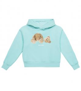 Толстовка из хлопкового джерси с принтом Palm Angels Kids, Light Blue Brown