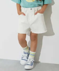 Джинсовые шорты, брюки и полубрюки из ткани Raku Denim с химической обработкой, бахромой, весна/лето 2015 Devirock, цвет 004-Off White