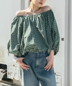 Блузка с цветочным принтом, который можно носить как в одном, так и в другом направлении Kbf, цвет Green