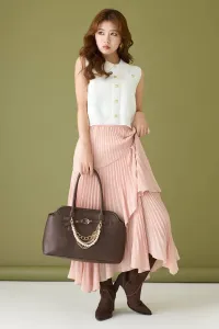 Плиссированная многоярусная макси-юбка Rienda, цвет Pnk