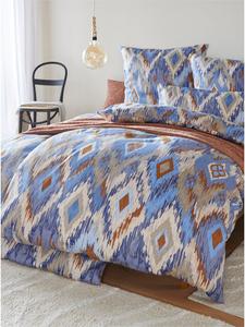 Постельное белье с принтом средне-синего и цвета слоновой кости Heine, 135x200 см + 40x80 см