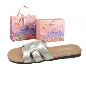 AJPAP Резиновые противоскользящие антибактериальные износостойкие шлепанцы-слипоны женские шампань облачные вершины цветочное море коробка, цвет Champagne-Cloud Peaks Flower Sea Box