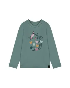 Детская футболка из органического хлопка для девочек. Deux Par Deux, зеленый