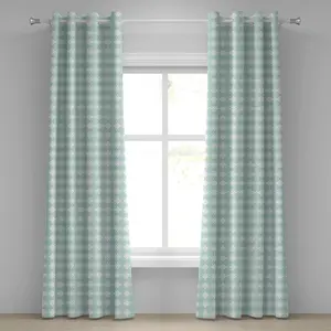 Штора на люверсах ABAKUHAUS с цветочным рисунком, абстрактными круговыми мотивами, пастельный узор, декоративная, двухпанельная, 280 x 225 см, цвет морской пены Abakuhaus