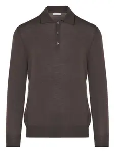 Поло из смеси шерсти Canali, коричневый