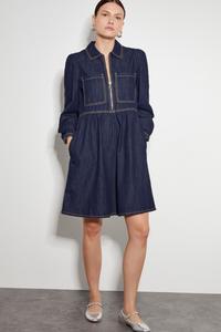 Джинсовое мини платье рубашка Adeena Monsoon, синий