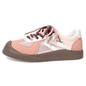 Женские противоскользящие износостойкие низкие кеды для скейтбординга Feiyue розово-бежевые