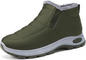 Женские зимние ботинки на снег, водонепроницаемые, легкие, с термо-подкладкой, без шнурков для холодной погоды Generic, Army Green