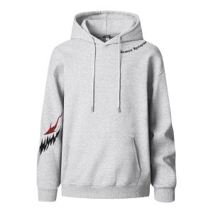 Толстовка Unisex Hooded Moderate Heavyweight HUANQIU, белый heather серый
