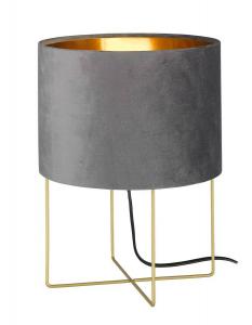 Настольная лампа MeineWunschleuchte Gold Grau Lampenschirm Samt, золото - серый