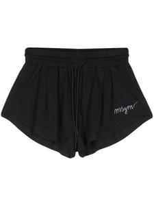 MSGM шорты с вышитым логотипом, черный