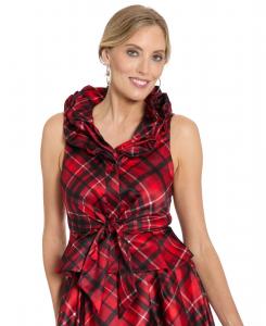 Женская блузка без рукавов с воротником-хомутом Muse, Dark Red/Black