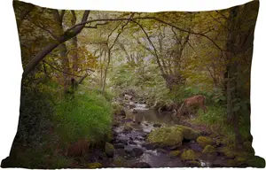 Подушка для улицы Олень, Дерево, Лес, 60 x 40 см, водонепроницаемая, подушка для отдыха, декоративная подушка, подушка для дома MuchoWow
