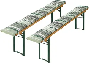 Подушка для пивной скамейки , 2 шт., зеленая, 25x220 см REDBEST