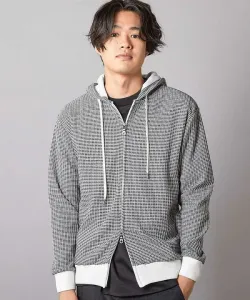 Худи на молнии из вафельной вязки Union Station, цвет White X Black