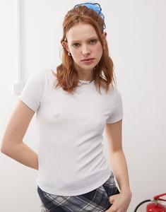 COLLUSION футболка приталенная с пуантами белого цвета