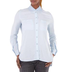 Burberry Блузка с кружевным воротником и прямой кромкой, синий