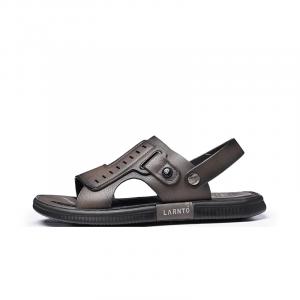 LAORENTOU Мужские пляжные сандалии черно-серые, цвет Gray