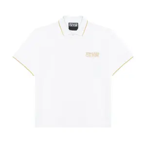 VERSACE JEANS COUTURE Футболка поло с золотой отделкой логотипа