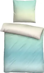Комплект постельного белья Seersucker, градиентный, 135 x 200 см + 80 x 80 см, цвет морской волны Biberna