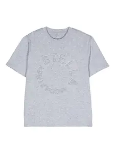 Футболка из джерси с тисненым логотипом Stella McCartney Kids, серый