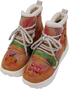 Веганские зимние платформенные ботинки DOGO Snowie - стильные яркие дизайны, модные снежные ботинки без жестокости для холодной погоды, Capybara