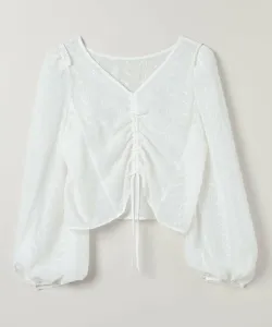 Блузка с двухсторонней кружевной завязкой Jeanasis, цвет Off-White(06)