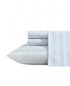 Комплект постельного белья из хлопкового перкаля, 3 предмета, размер Twin Nautica, Camp Stripe Blue